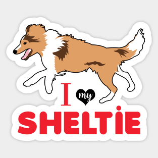 Shetland Sheepdog Sheltie Pattern Miniature Collie Dog Breed in Red Sticker